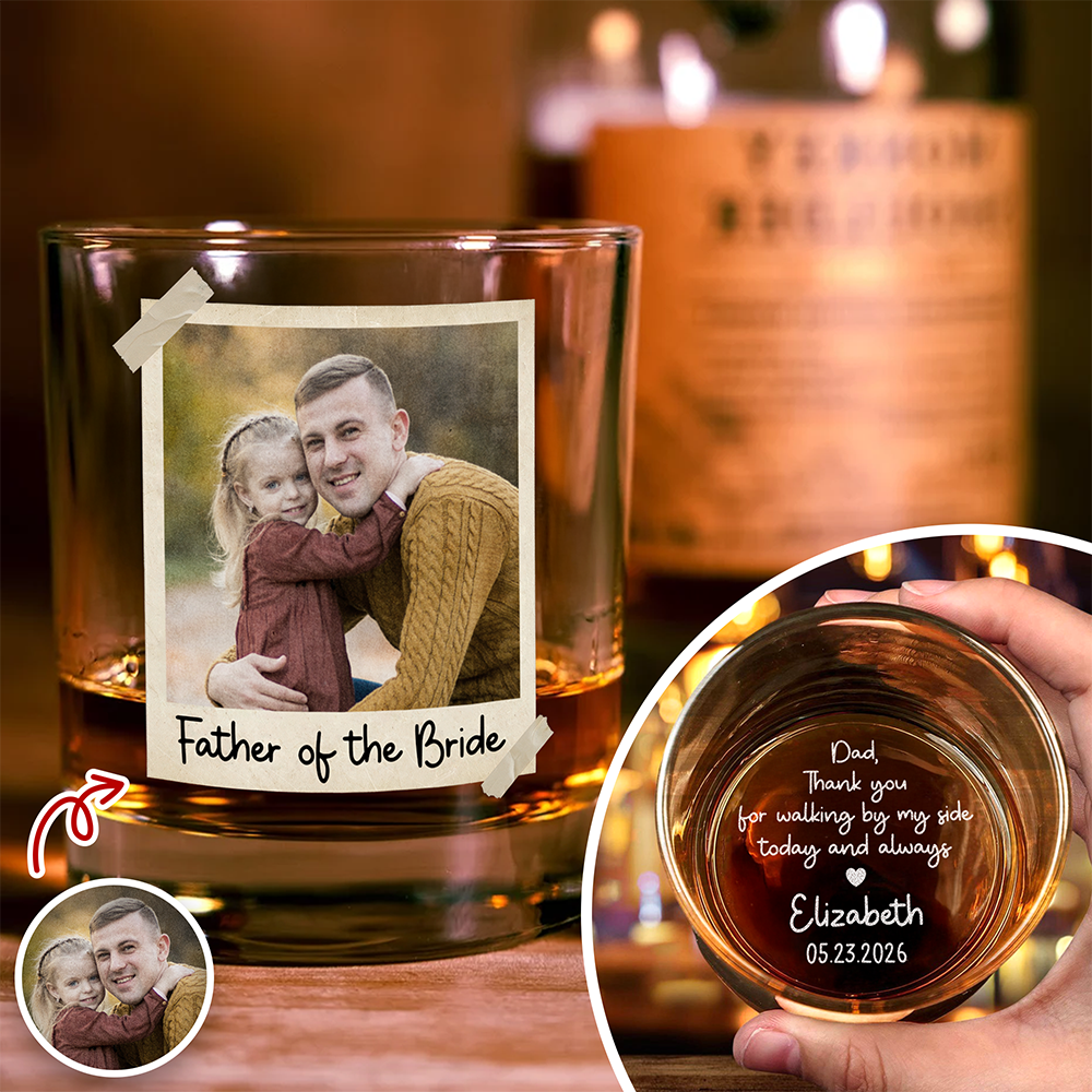 Personalized Father Of The Bride Whiskey Glass Gift For Wedding Day LM32 668933