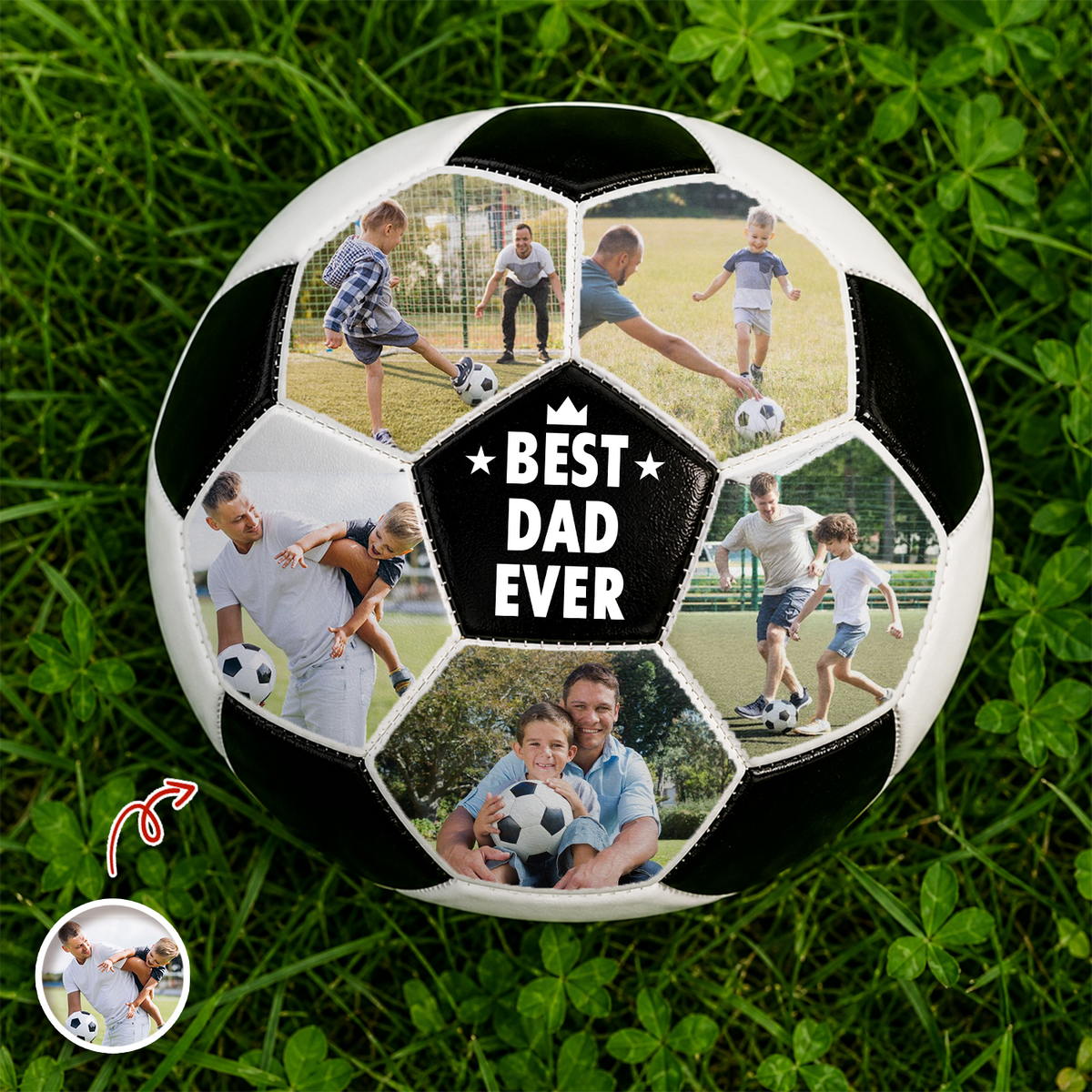 Custom Photo Best Coach Ever Best Dad Ever Soccer Ball - Gift For Dad, Father's Day, Soccer Lovers HO82 902724