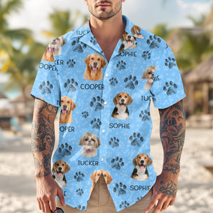 Custom Dog Photo With Paw Pattern Hawaii Shirt For Dog Lover TH10 894077