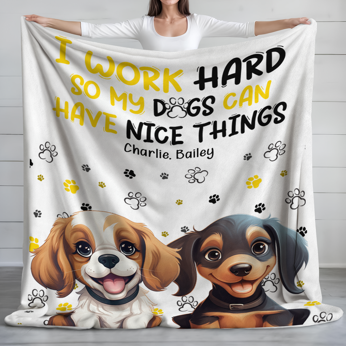 Personalized I Work Hard So My Dog Can Have Nice Things Blanket Gift For Dog Lovers LM32 893199