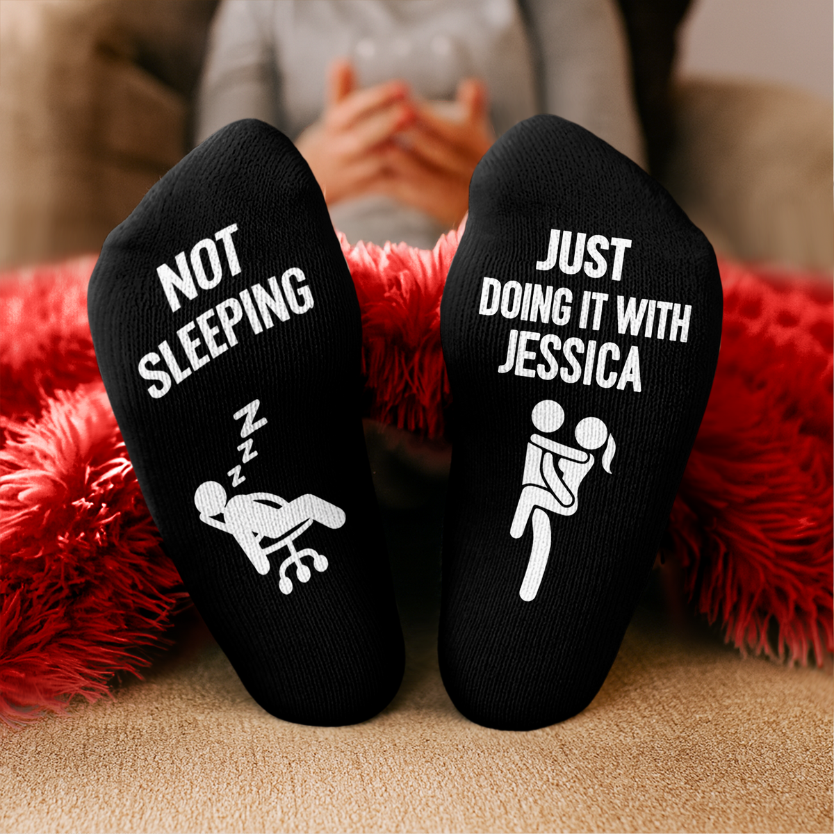 Personalized Funny Adult Not Sleeping Couple Crew Socks, Gift For Husband & Boyfriend HO82 903534