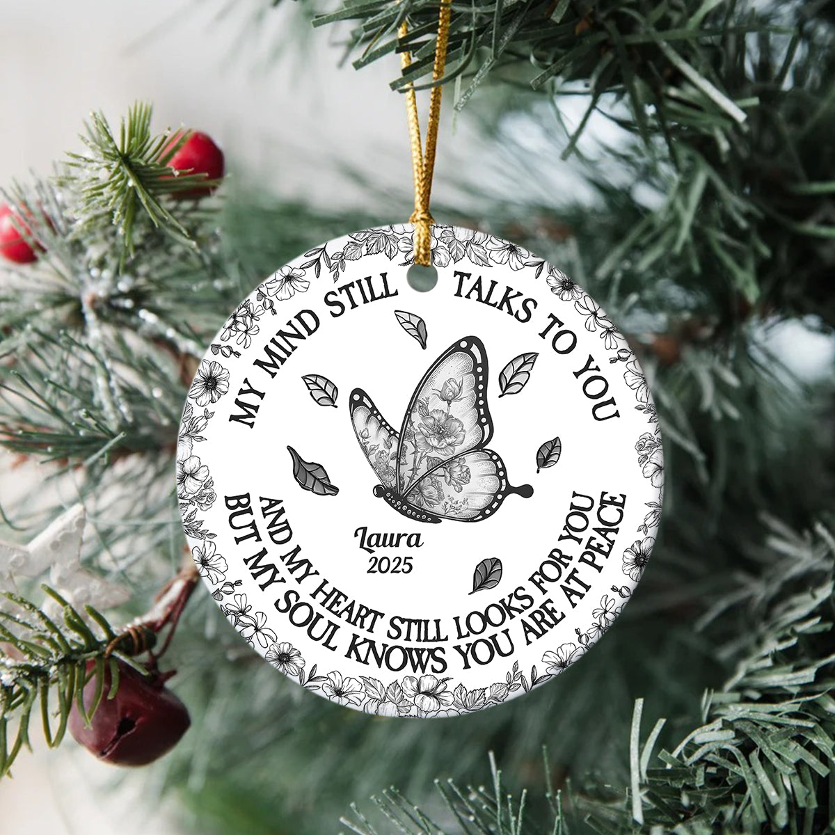 My Mind Still Talks To You Toile - Personalized Ceramic Ornament HA75 897460