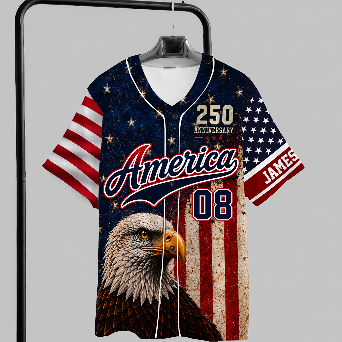 Custom Name America Patriotic 250th Anniversary Baseball Jersey Shirt CH07 911818