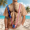 Hairy Body USA Flag Swimsuit 3D Shirt for Men, Funny Patriotic Mankini Tee HA75 921786