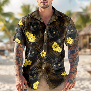 Custom Cat Photo Flower Tropical Hawaiian Shirt TH10 892905