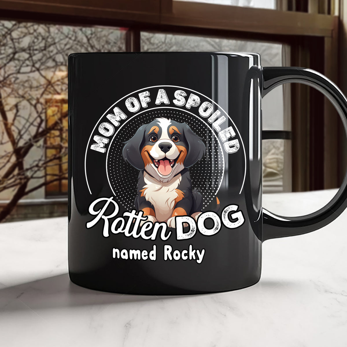 Personalized Dad Of A Spoiled Black Mug Funny Gift for Dog Lovers LM32 893179
