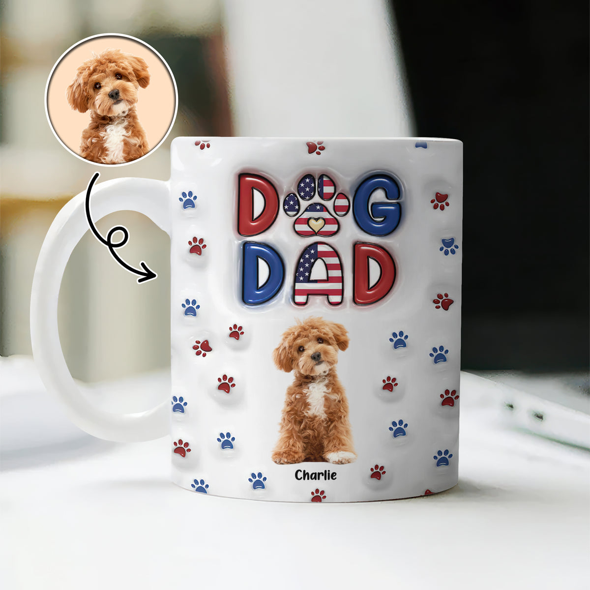 Custom Photo My Lovely Dog - Personalized 3D Inflated Effect Mug LM32 893935