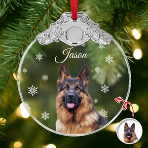 Custom Photo Dog Metal Top Glass Ornament For Christmas TH10 894881