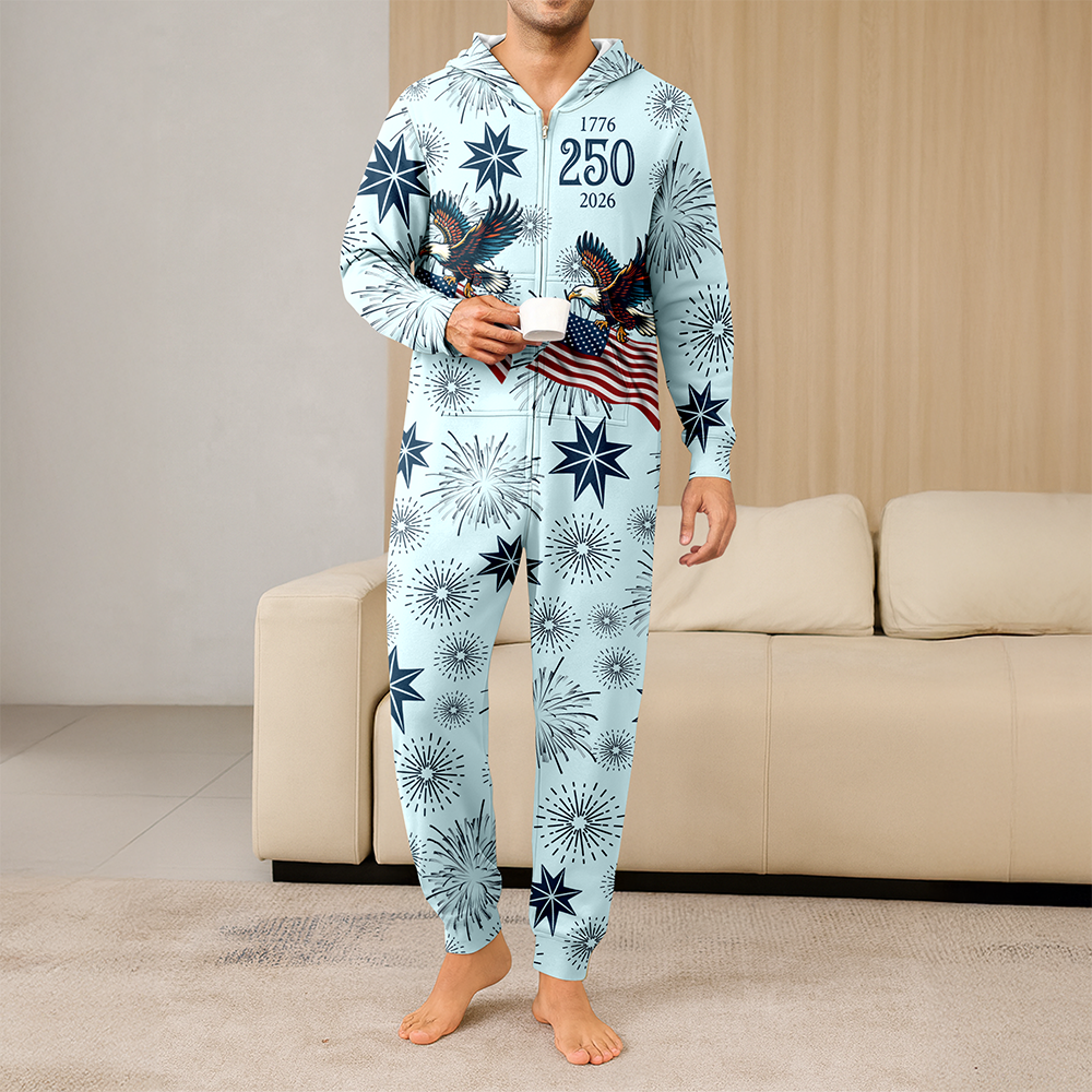 Personalized USA 250 Anniversary Eagle 1776-2026 Onesie Pajamas HA75 919078