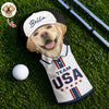 Custom Pet Photo With US Flag Golf Head Cover, Golf Club Cover - Gift For Dog Cat Dad Mom, Golf Lovers HO82 902314