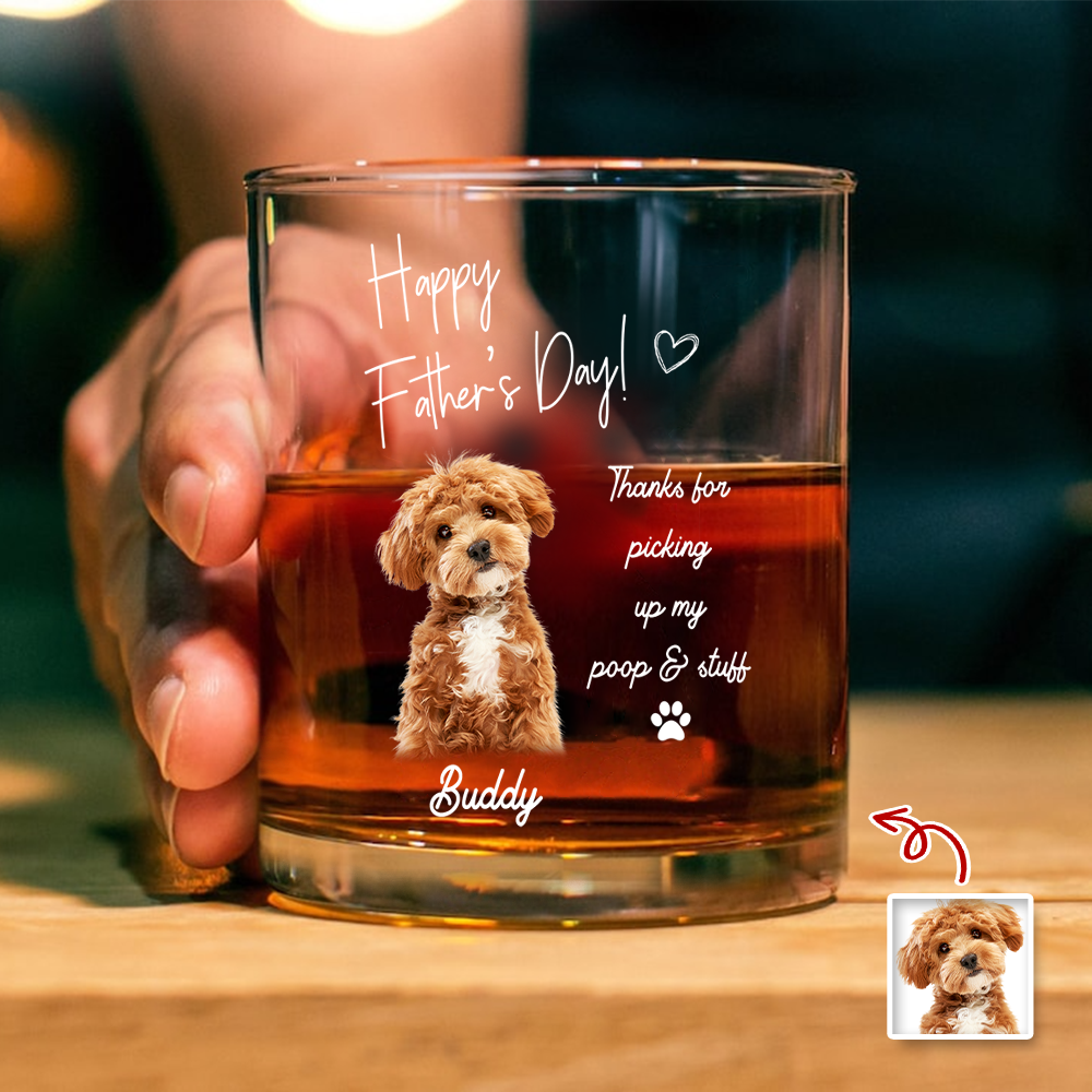 Custom Photo To the World’s Best Dog Dad We Woof You Whiskey Glass - Father’s Day Gift CH07 911424