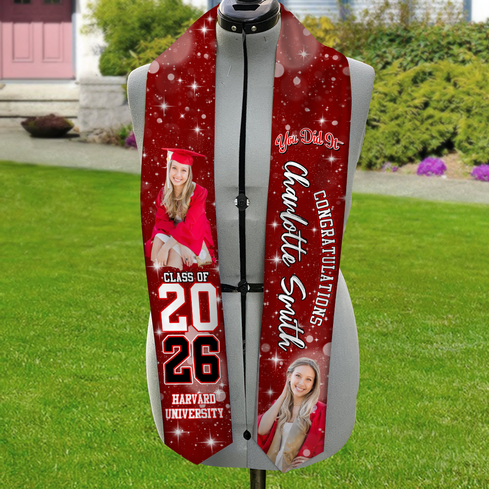 Custom Photo Congratulations Class Of 2026 Graduation Stoles Graduation Gift, Senior Gift TH10 898947