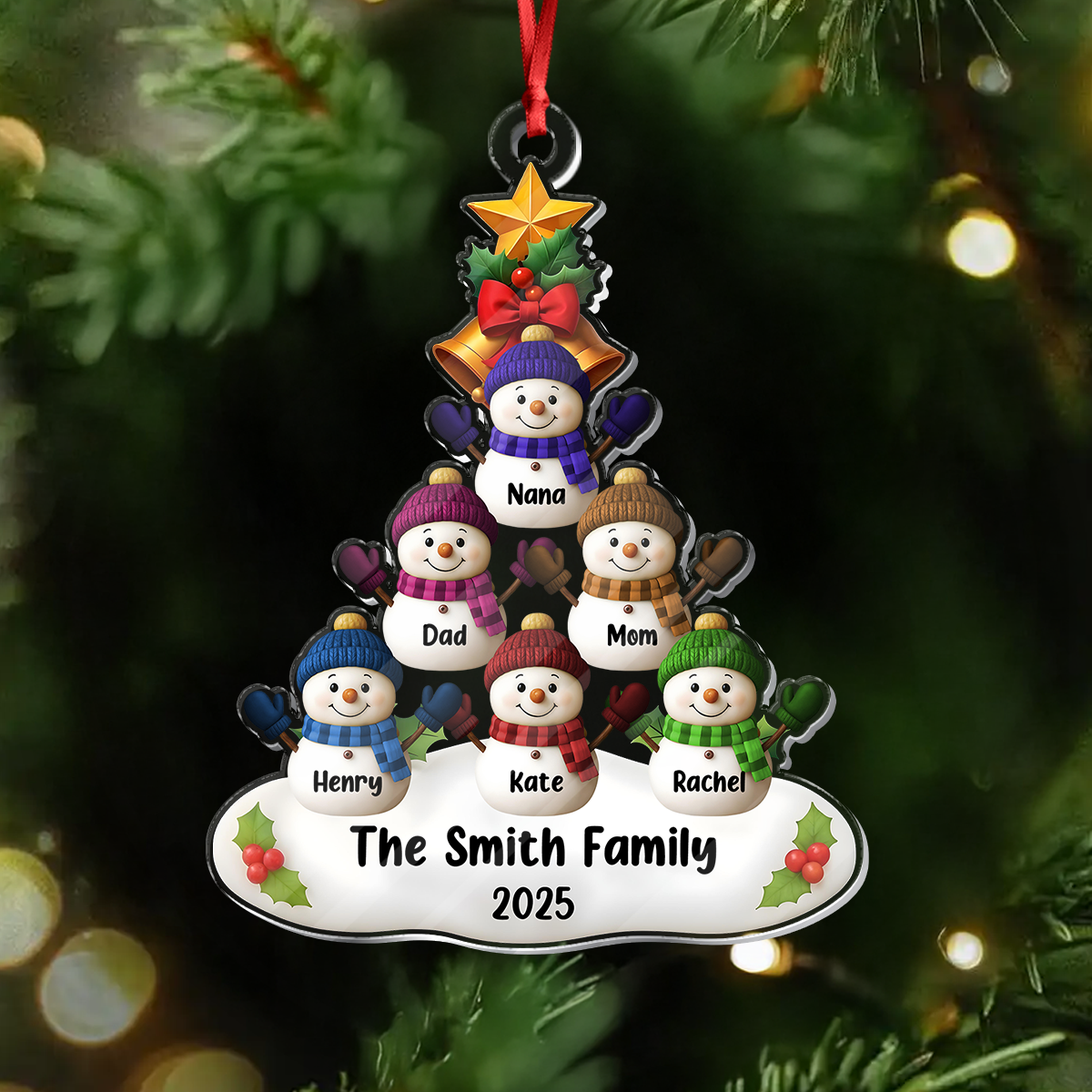 Custom Snowman Family Acrylic Ornament Gift For Christmas HO82 900074