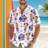 Custom Face Best Dad Ever USA Flag Hawaiian Shirt Gift For Father's Day CH07 911470