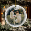 Custom Photo First Christmas As Mr & Mrs Ceramic Ornament, Personalized Wedding Anniversary Gift LM32 669795