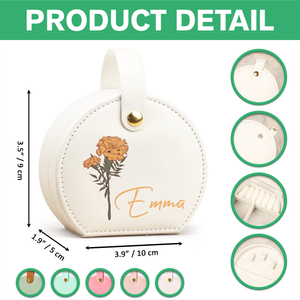 Custom Name With Floral Jewelry Box With Handle TH10 894345
