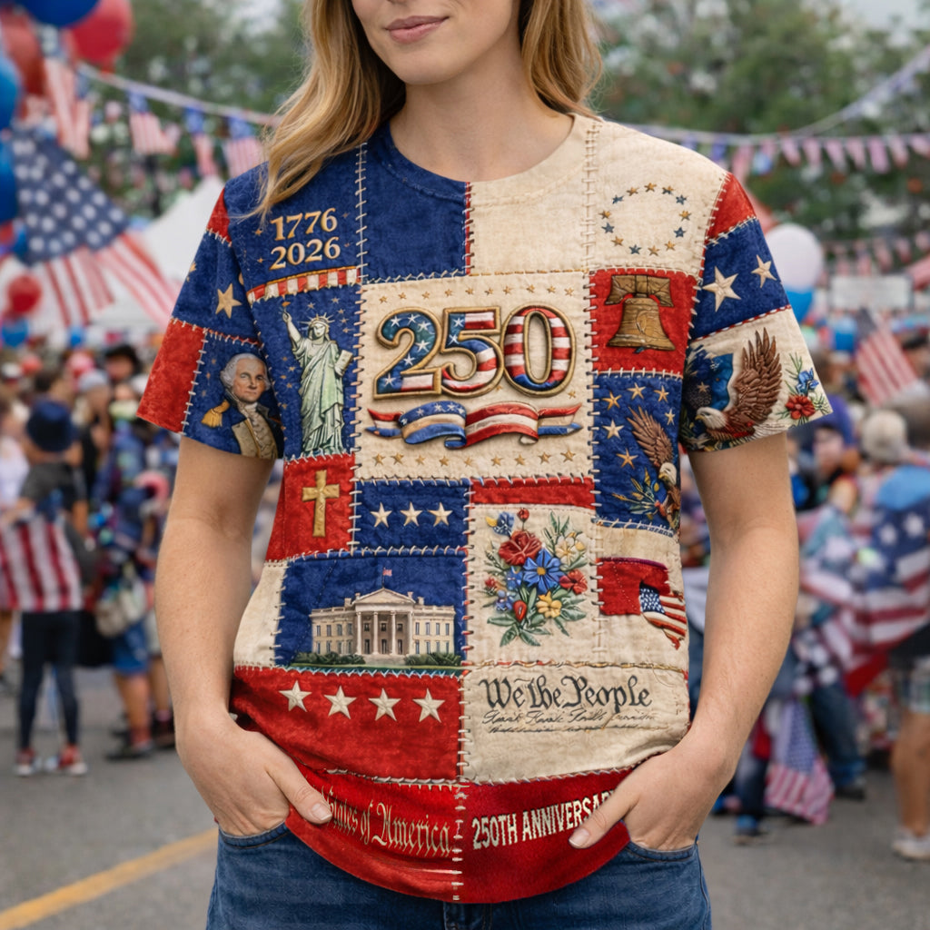 United States of America 250th Anniversary 1776 - 2026 Patriotic 3D Shirt HA75 920250