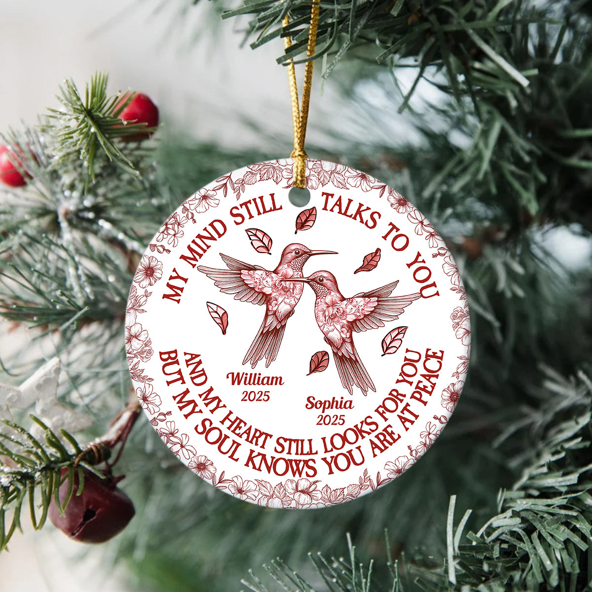 My Mind Still Talks To You Toile - Personalized Ceramic Ornament HA75 897460