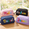 Personalized Yarn Name Canvas Pencil Case, Large Capacity, Back to School Gift for Kids LM32 669657