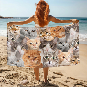 Custom Full Face Dog Cat Photo Beach Towel TH10 892801