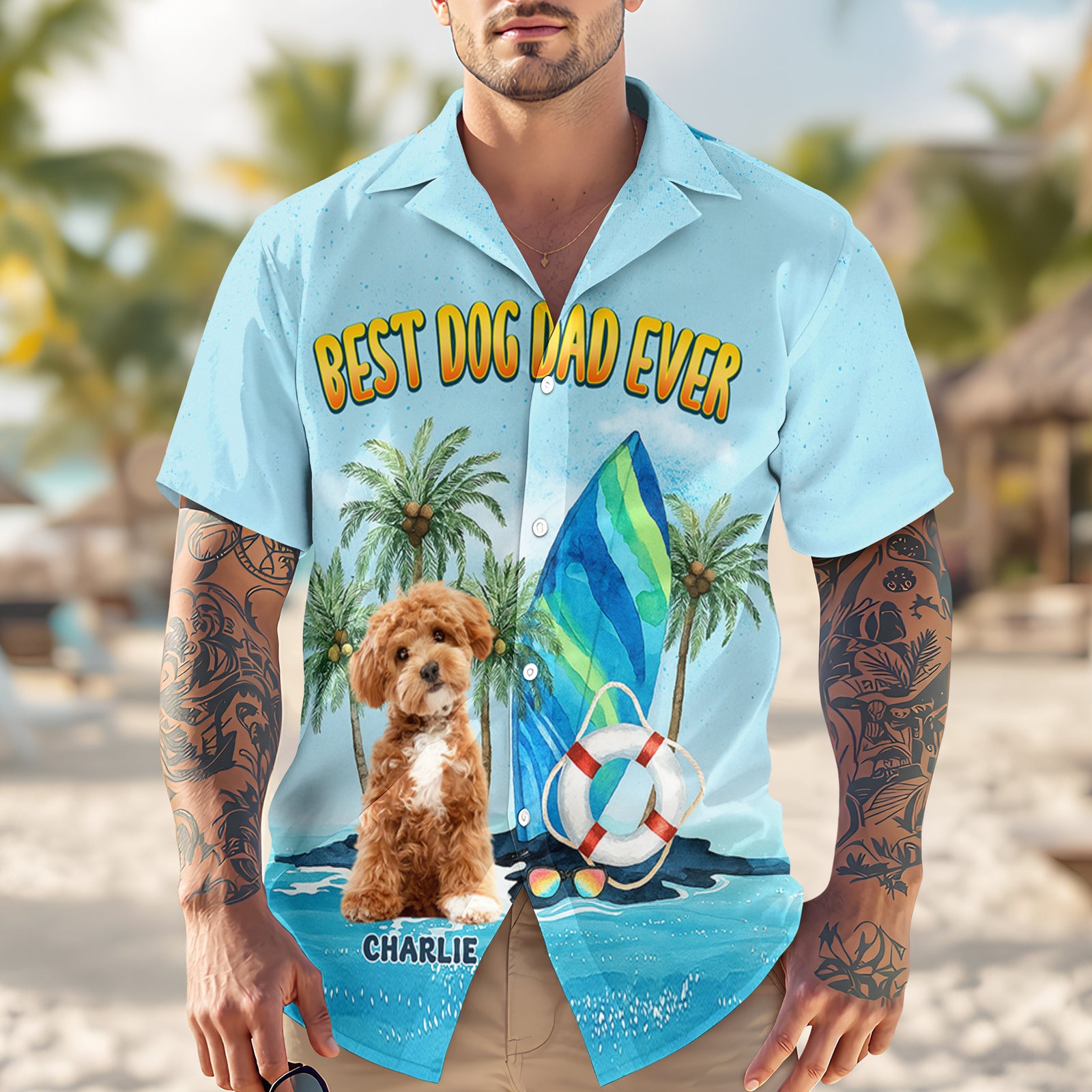 Custom Photo Best Dog Dad And Mom Ever Hawaiian Shirt For Vacations & Gifts LM32 893717