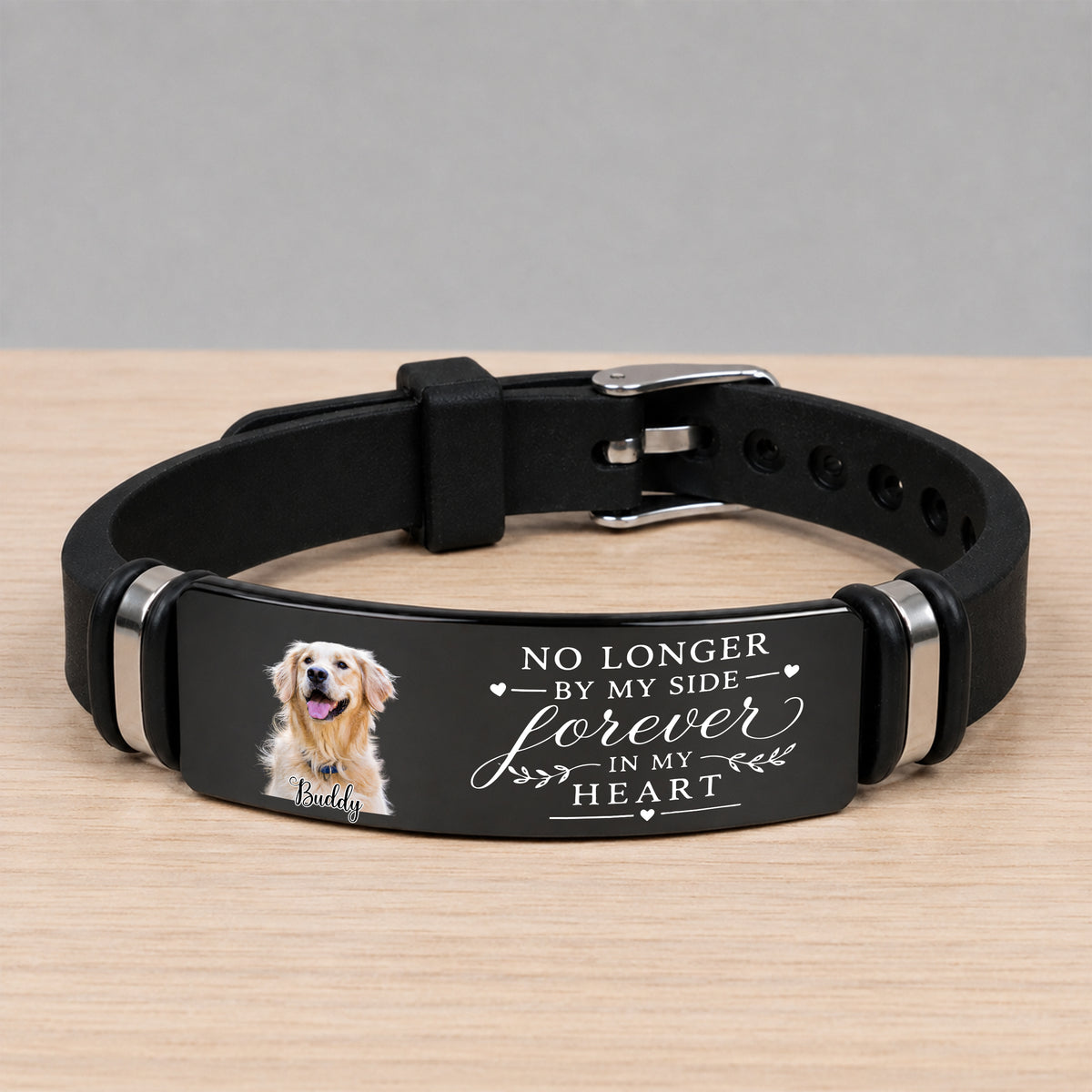 Custom Photo You Left Paw Print On My Heart Memorial Wristband Bracelet TH10 170589