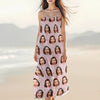 Custom Bestie Photo Coquette Pink Bows Hawaii Maxi Dress LM32 893397
