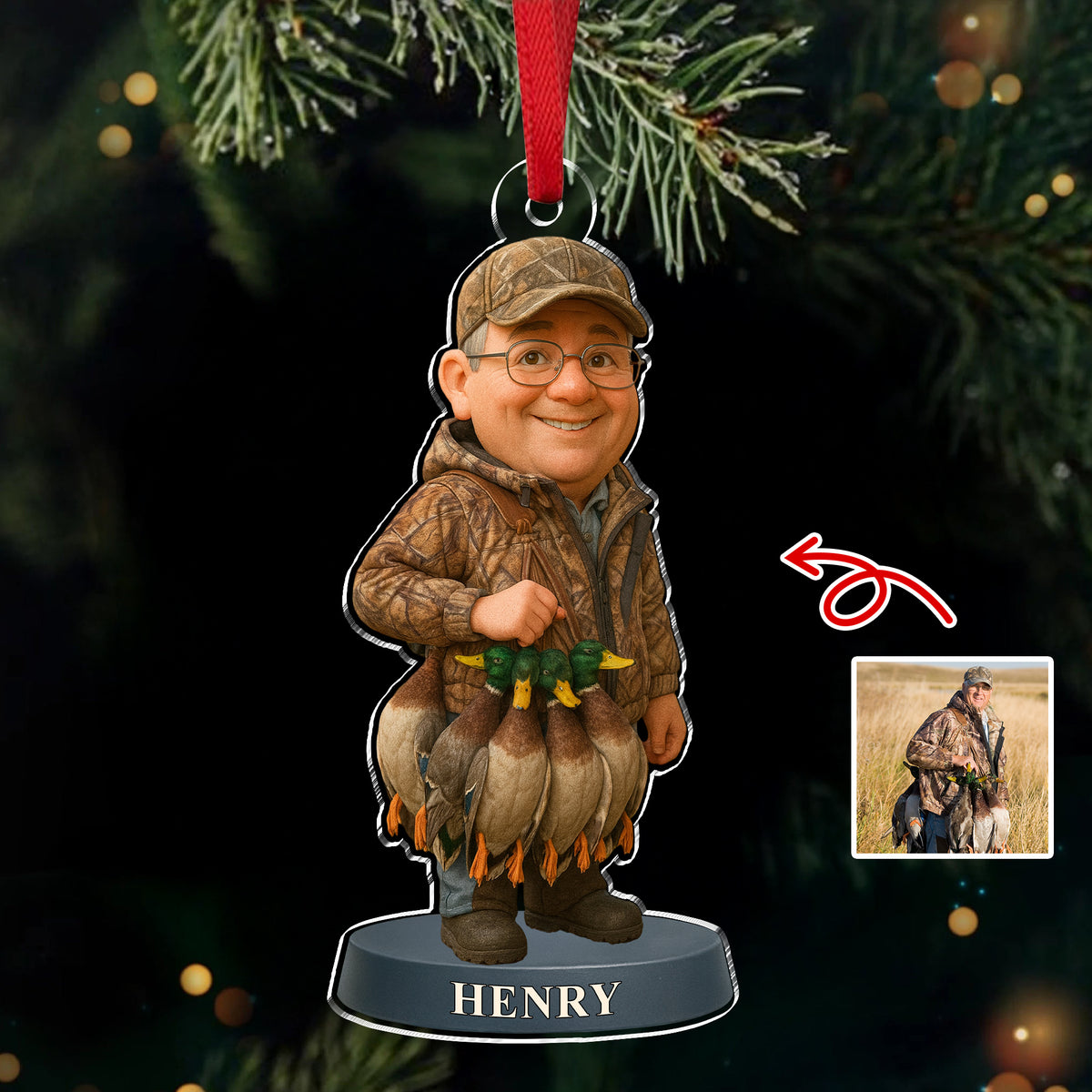 Custom Photo Hunting 3D Effect Figure Art Acrylic Ornament For Duck Hunter HA75 898122