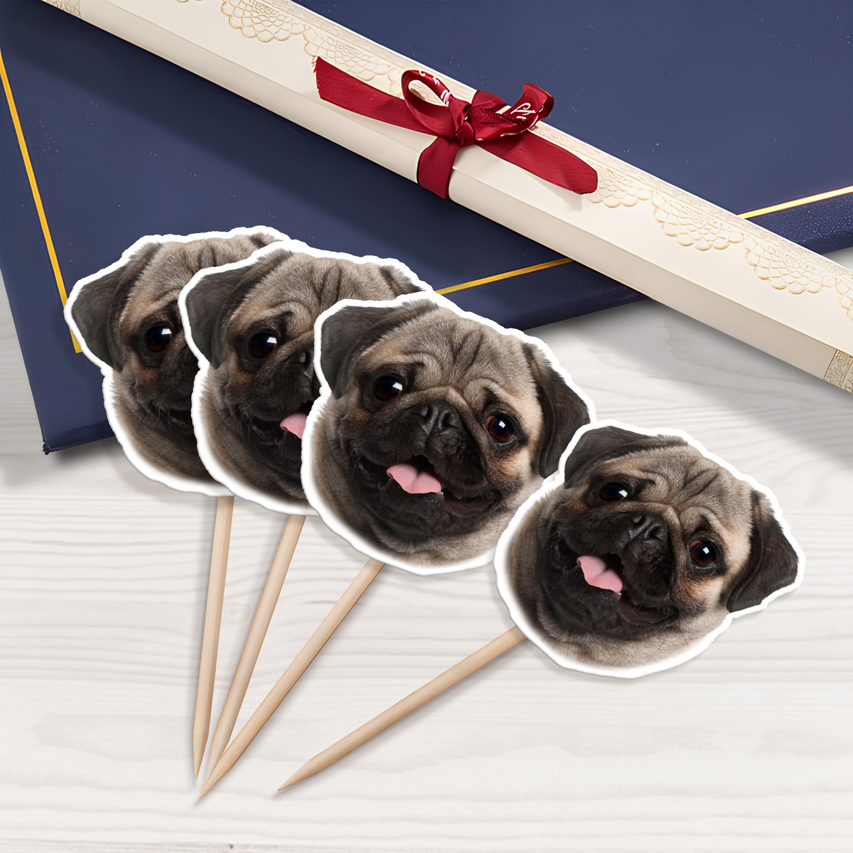 Custom Photo Funny Dog Funny Personalized Decoration Cupcake Toppers HA75 891986