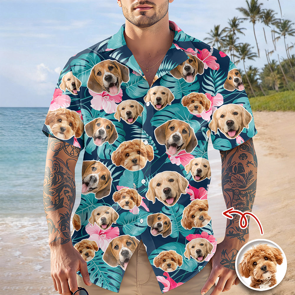 Custom Face Photo Tropical Aloha Hawaii Shirt TH10 169449