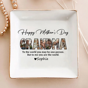 Custom Photo Happy Mother's Day To My World Jewelry Dish LM32 893147