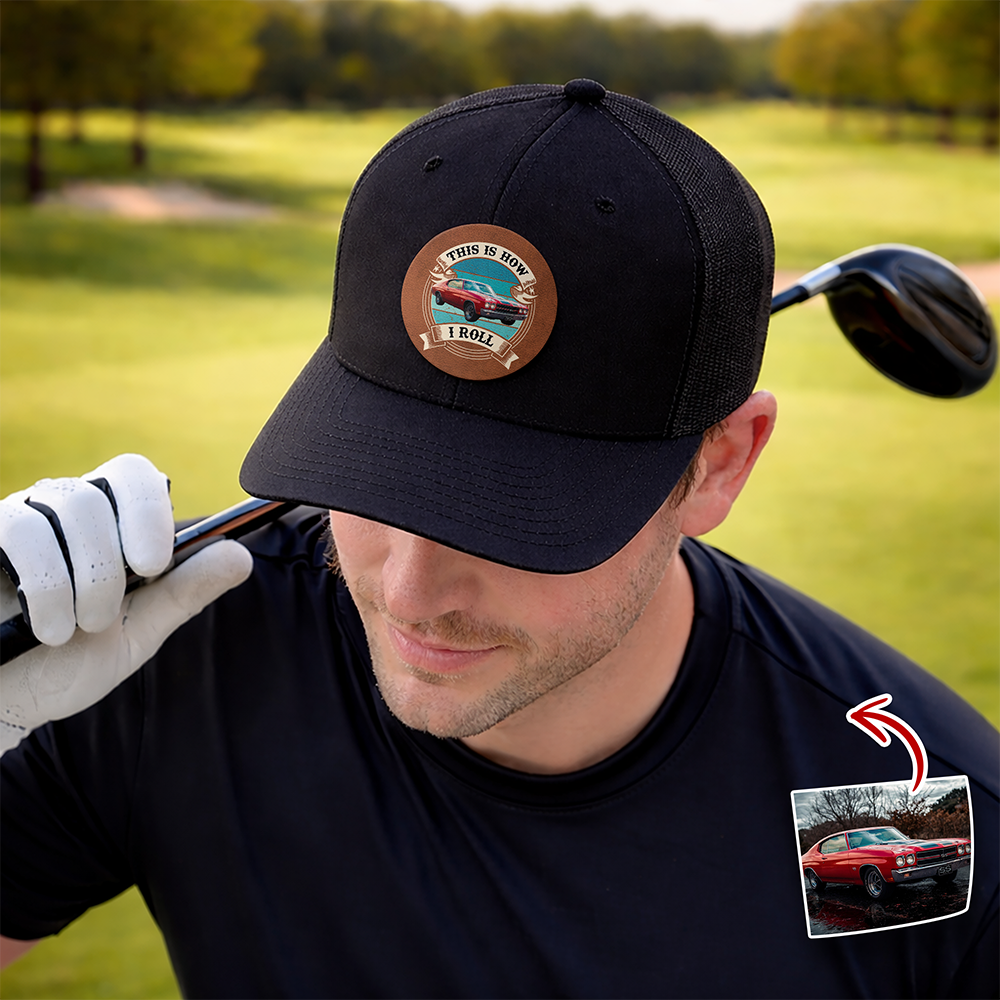 Custom Car Photo This Is How I Roll Route 66 Vintage Leather Patch Hat HO82 902424