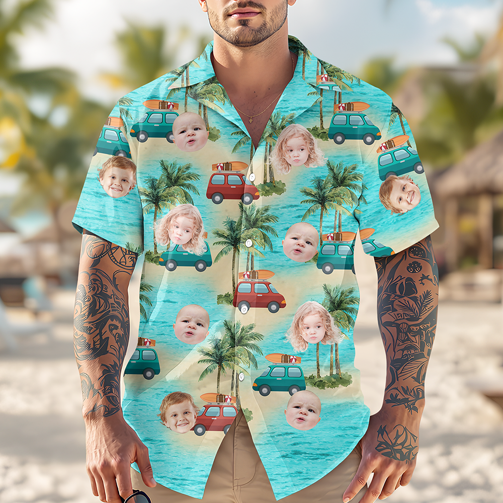 Custom Cute Face Island Vacation Summer Vibe Hawaiian Shirts LM32 893487