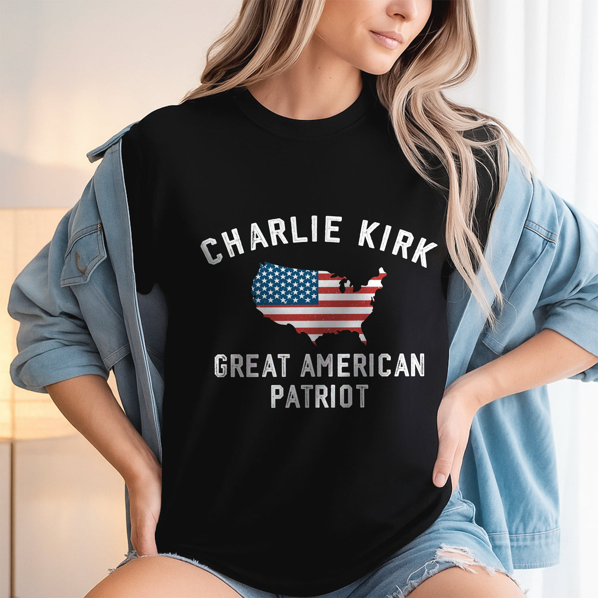 Charlie Kirk - Great American Patriot Dark Shirt LM32 65457