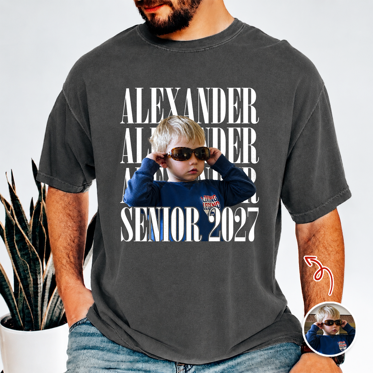 Custom Photo & Name Vintage Senior 2027 Comfort Shirt TH10 170597