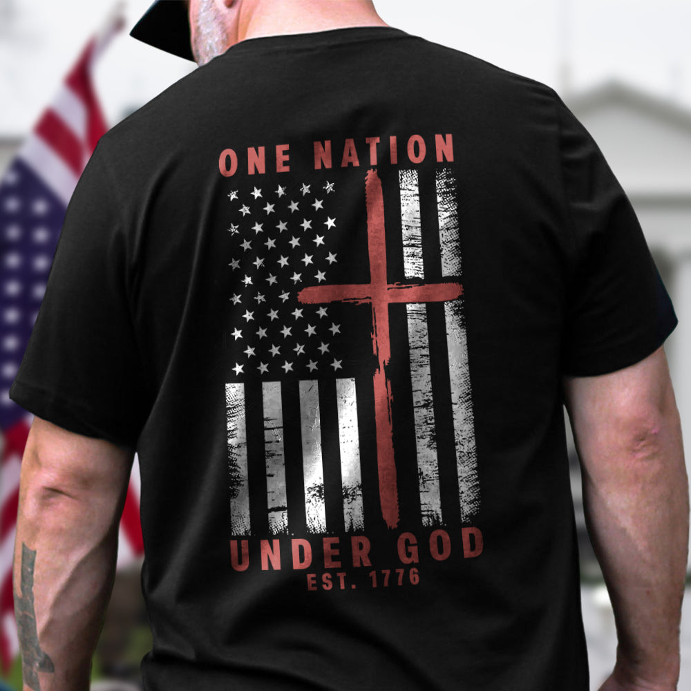 One Nation Under God Est 1776 Backside Shirt LM32 895453