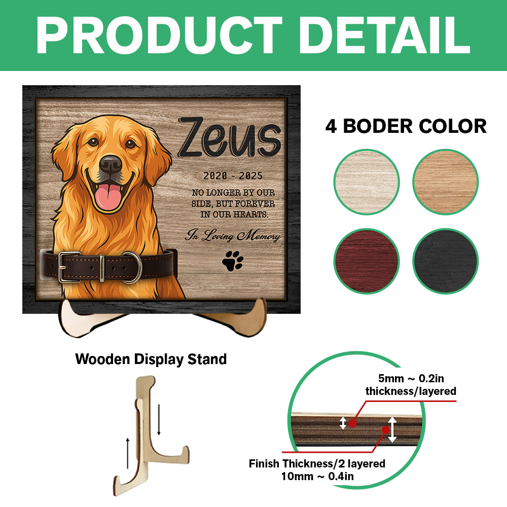 Custom Dog Portrait Photo Memorial 2-Layers Wooden Collar Frame Sympathy Gift LM32 893785