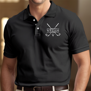 Custom Name With Golf Icon On Polo Shirt For Golfer TH10 898085