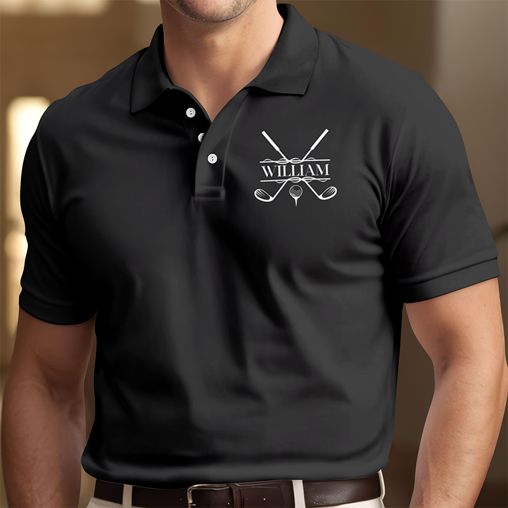Custom Name With Golf Icon On Polo Shirt For Golfer TH10 898085