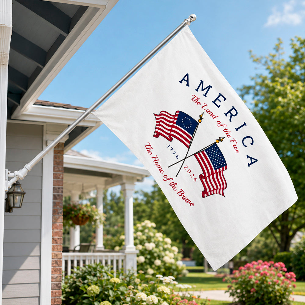 America The Land Of The Free House Flag TH10 170227