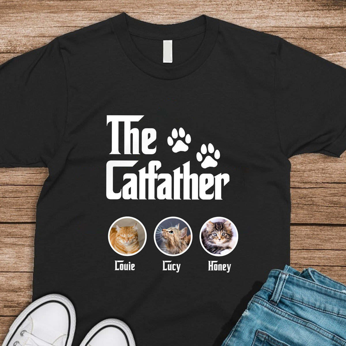 Custom Photo The Catfather Dark Shirt For Dad TH10 892947