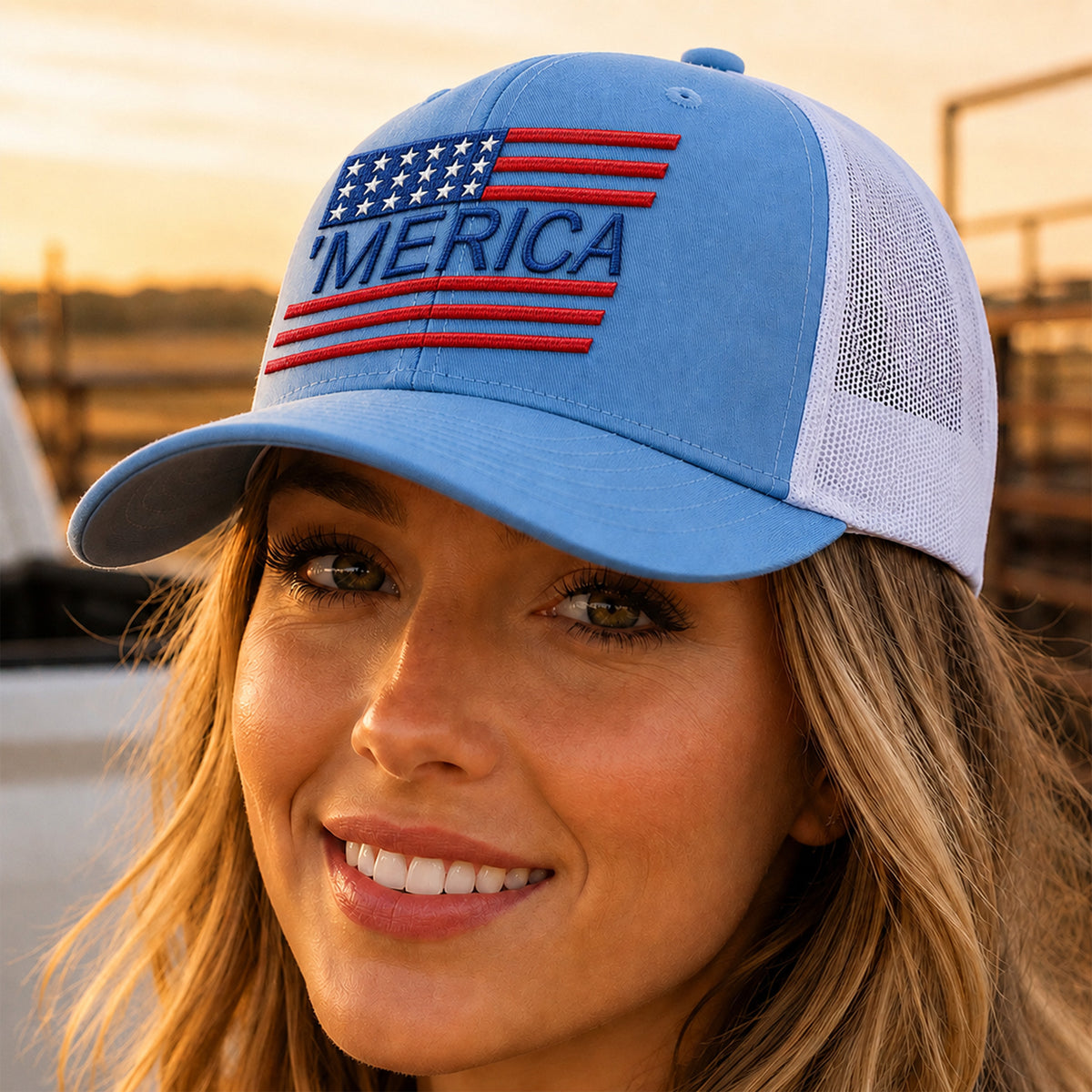 American Flag 4th of July Patriotic Trucker Hat, Patriotic USA Hat HA75 921668
