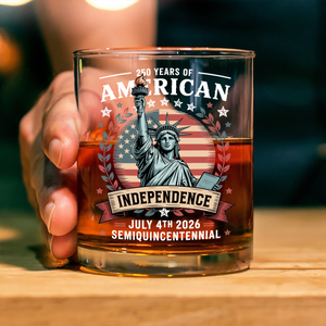 250 Year Of American Independence Patriotic Whiskey Glass LM32 895297