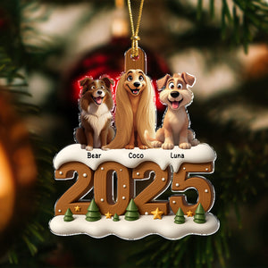 Xmas With Dog Acrylic Ornament Personalized Gift For Christmas HO82 900116