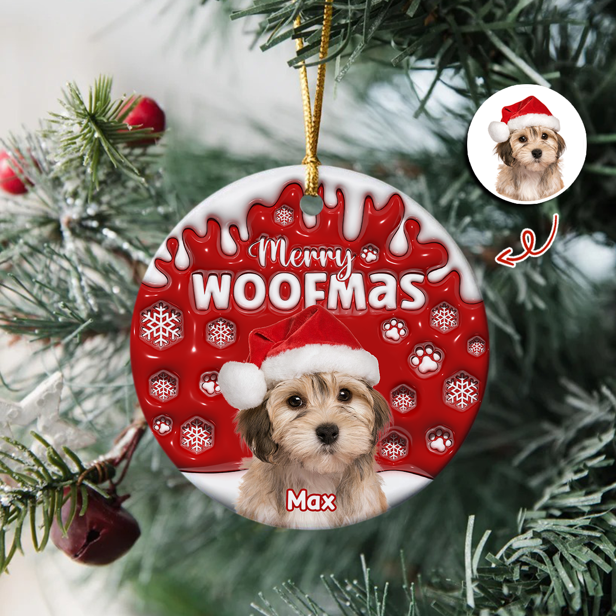 Custom Dog Cat Photo Christmas - Personalized Ceramic Ornament TH10 894383