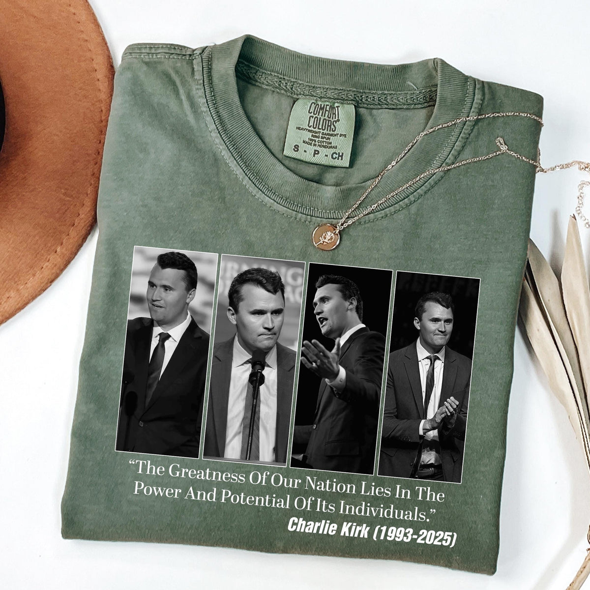 Charlie Kirk Conservative Patriot Memorial Dark Shirt LM32 65413