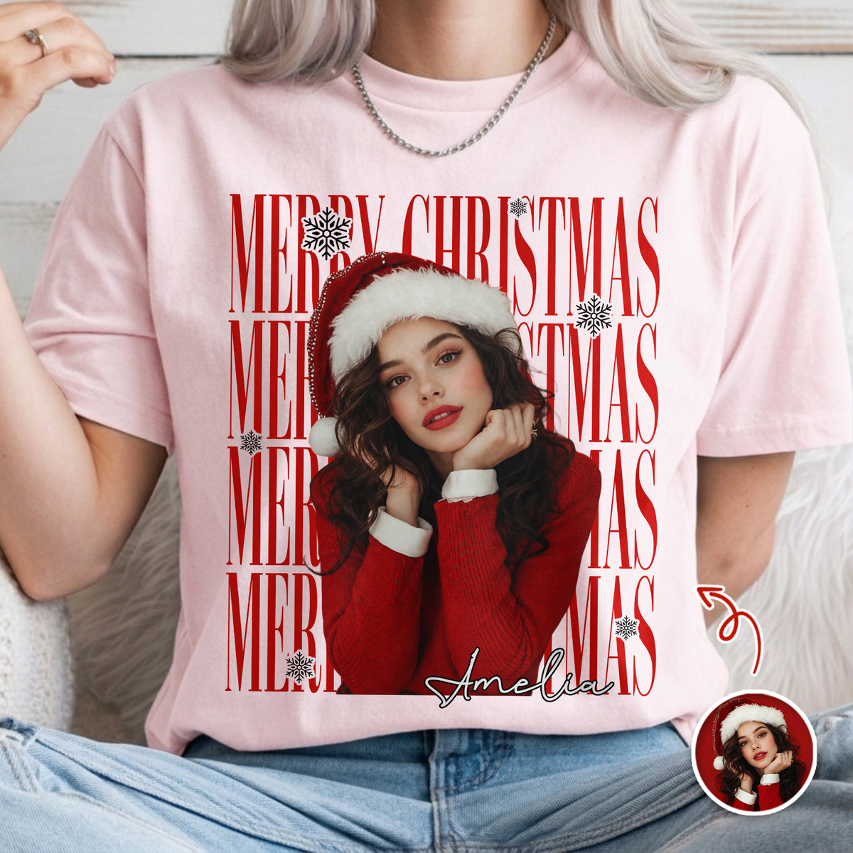 Custom Photo Merry Christmas Retro Comfort Shirt HO82 903334