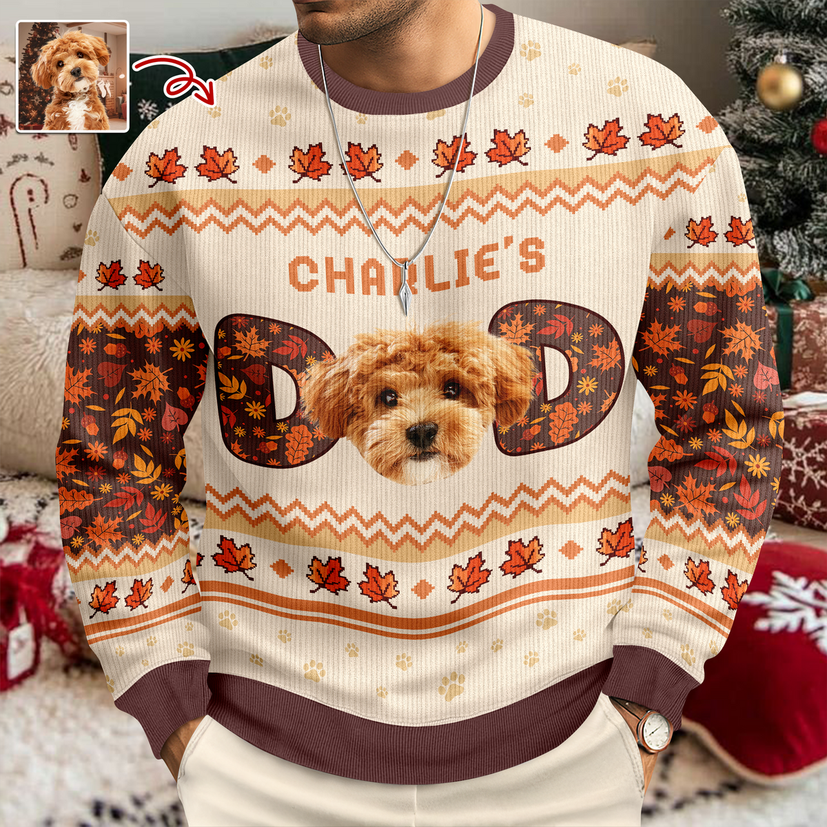 Custom Photo Dog Dad, Dog Mom Ugly Sweater HA75 897076