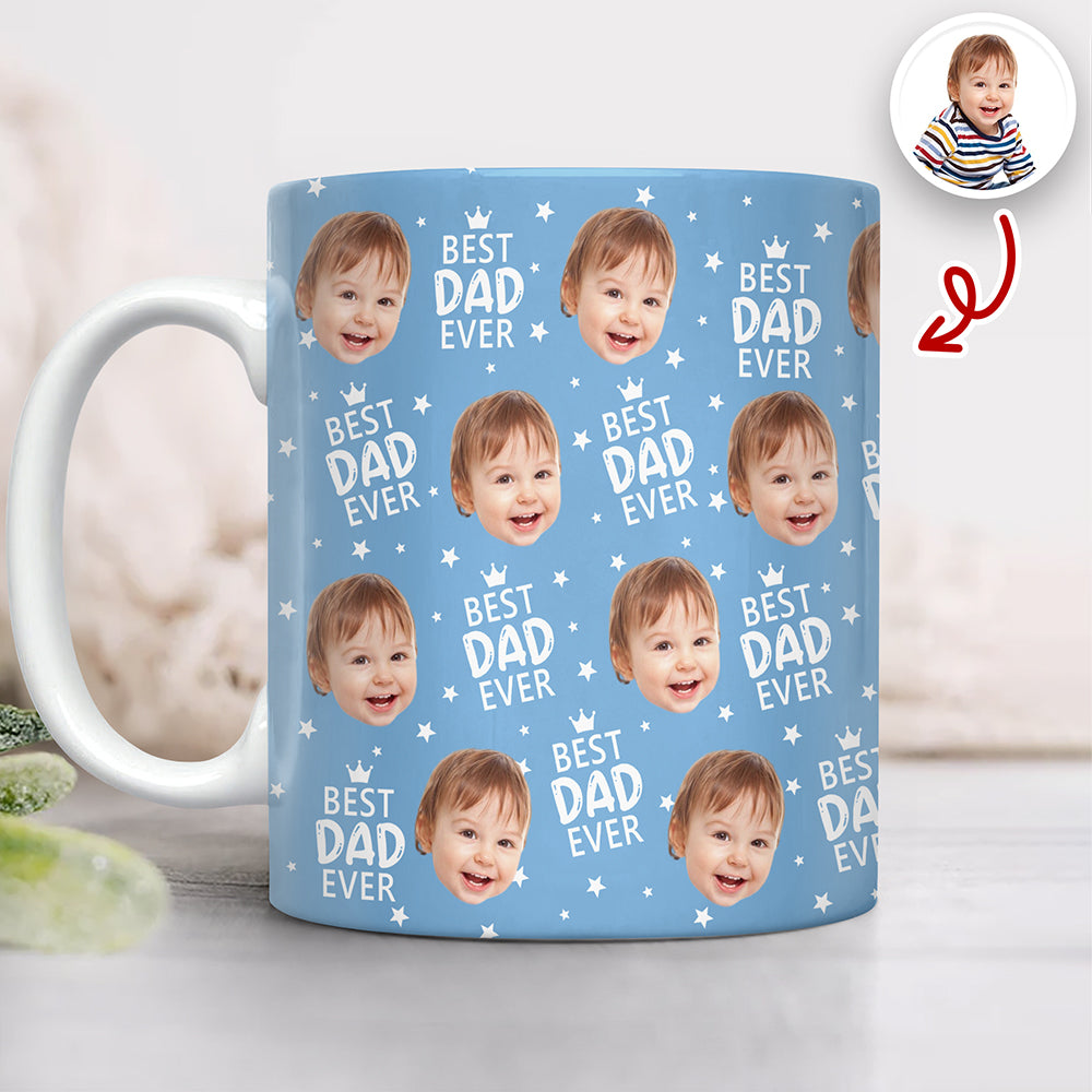 Custom Face Best Dad Ever Print Full Mug Father's Day Gift CH07 911556