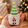 Custom Name Initial Letter Christmas Monogrammed Mini Ceramic Pot with Glass Christmas Tree HO82 903560